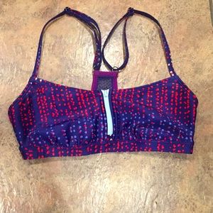 Roxy swim suit sports bra racer back top s /xs